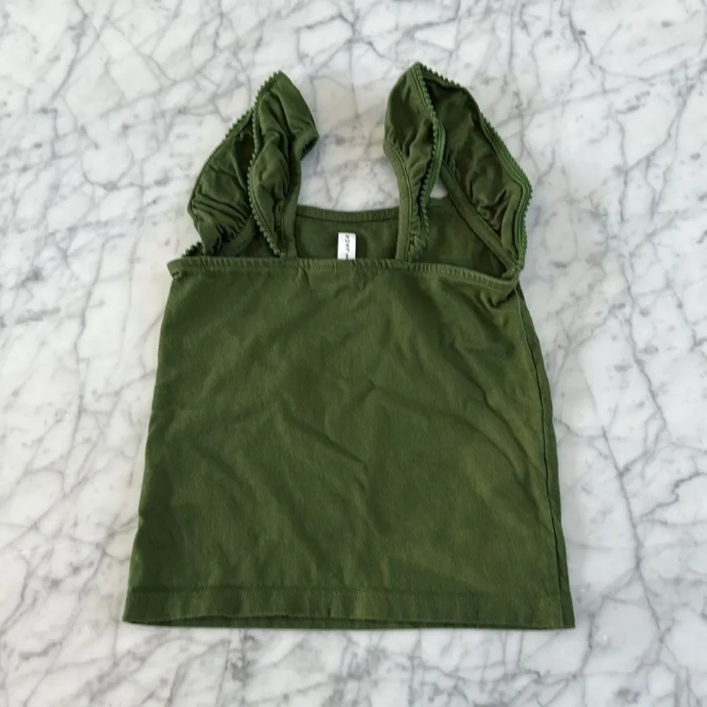 Janie & Jack Green Flutter Sleeve Tank Top Size 5